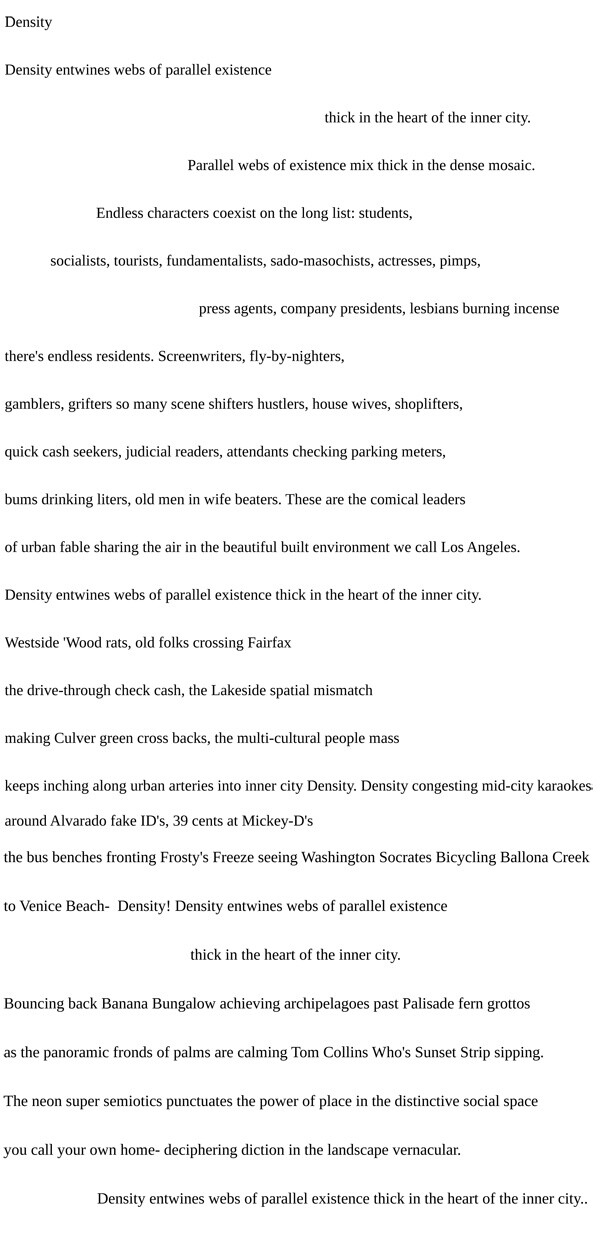 DensityPoem
