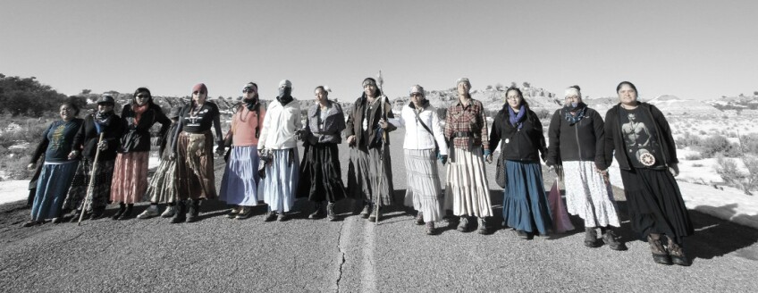 Navajo "walkers" against fracking. Photographed by Matika Wilbur for Project 562.