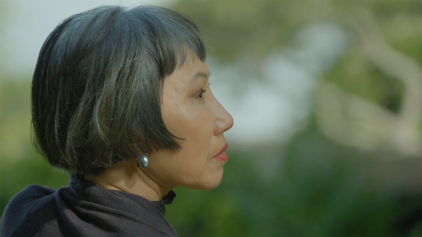 Side profile of Amy Tan.