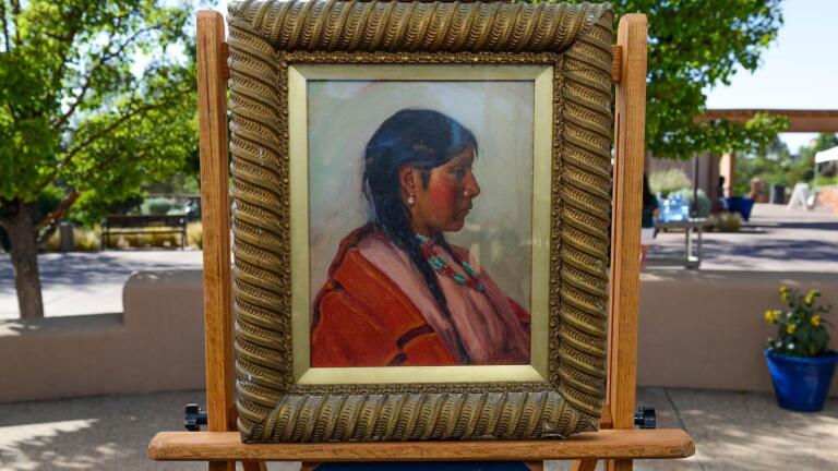 Appraisal: Joseph Henry Sharp Oil Portrait, ca. 1900