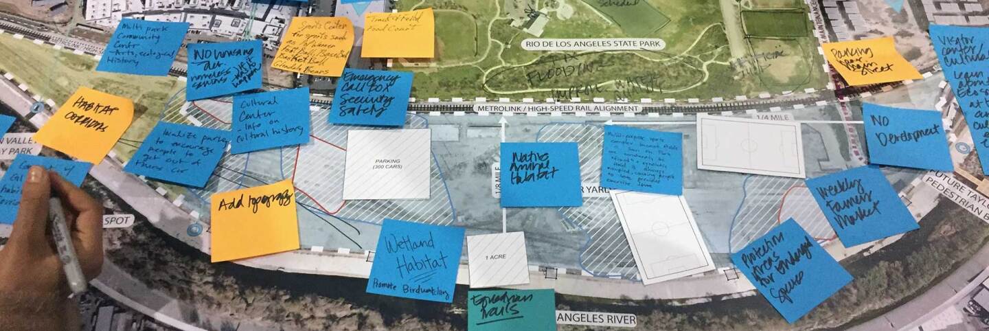 Notes marking public input on map of Taylor Yard. | Jaqueline Sordi