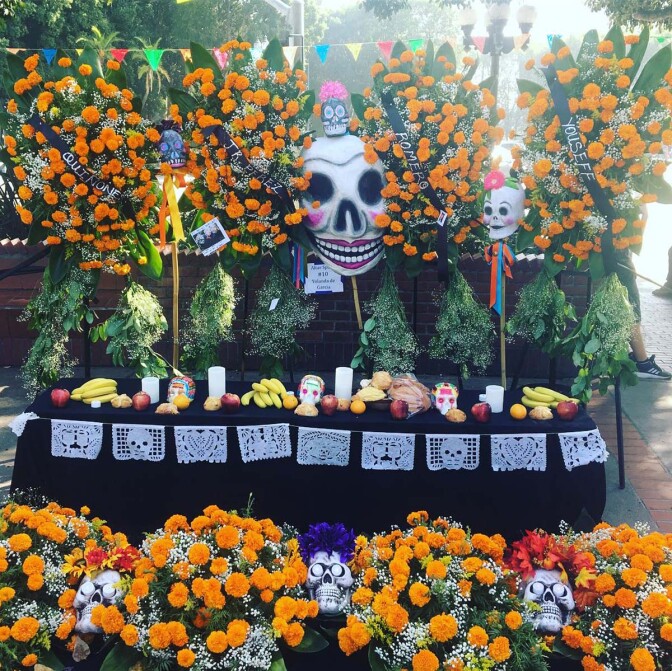A Día de los Muertos altar at Olvera Street. | Courtesy of Christina Mariscal-Pasten of the Olvera Street Merchants Association Foundation