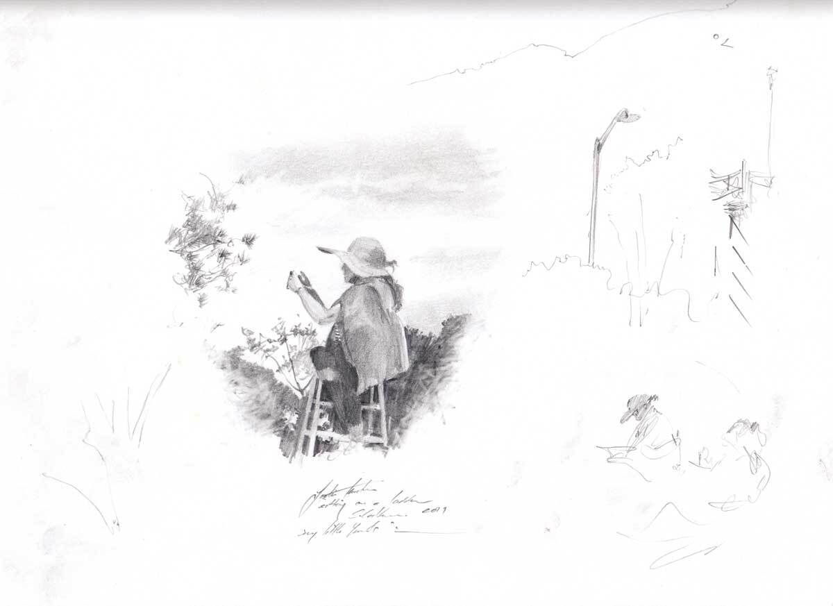 Thomas Zummer's drawing at San Clemente Border Station for "Three Border Ecologies" | Courtesy of Hillary Mushkin