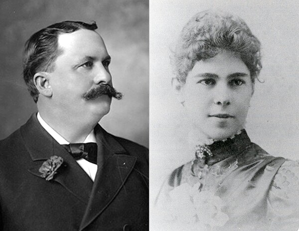 Griffith J. Griffith with wife, Mary Agnes Christina Mesmer | Image of Griffith courtesy UCLA, Library Special Collections, Charles E. Young Research Library, Image of Mesmer courtesy Van Griffith