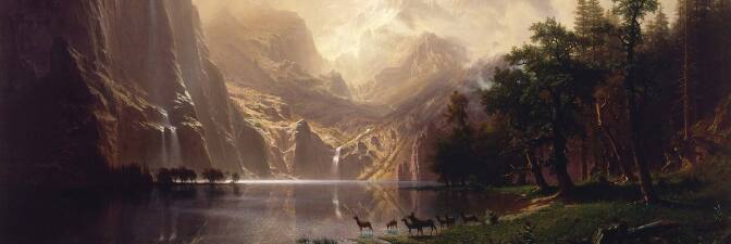 Albert Bierstadt, Among the Sierra Nevada, California, 1868 | Smithsonian American Art Museum, Bequest of Helen Huntington Hull, granddaughter of William Brown Dinsmore, who acquired the painting in 1873 for "The Locusts," the family estate County, NY.