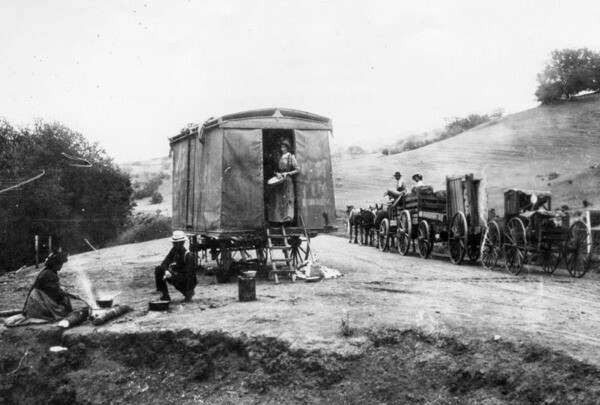 Camping in the Cahuenga Pass in 1892. Courtesy of the Security Pacific National Bank Collection - Los Angeles Public Library.