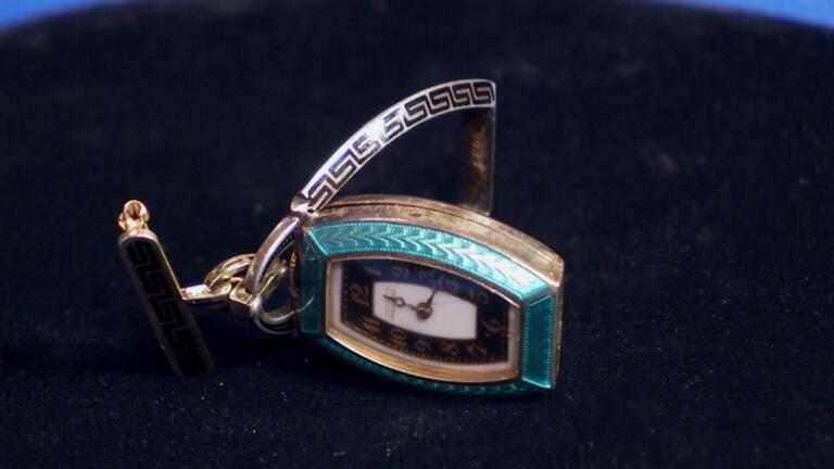 Appraisal: Art Deco Enamel Pendant Watch, ca. 1920