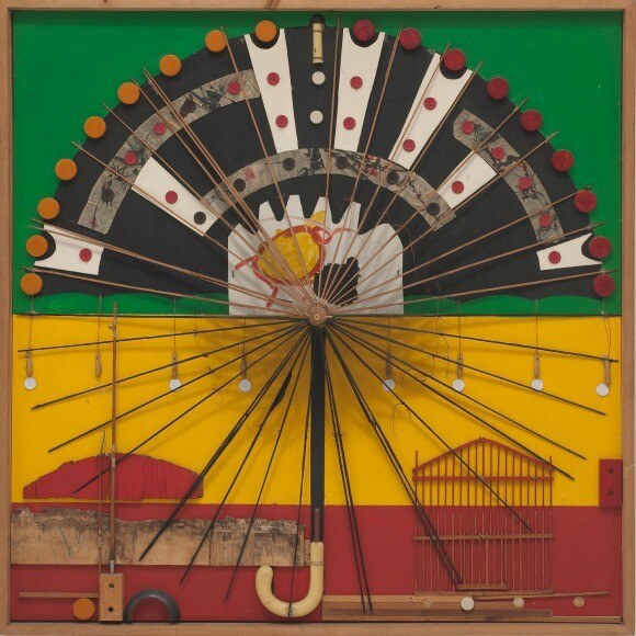 Noah Purifoy, "Untitled," 1967. 43 x 43 in. (109.22 x 109.22 cm). John Outterbridge Collection. ©Noah Purifoy Foundation. Photo ©Robert Wedemeyer.