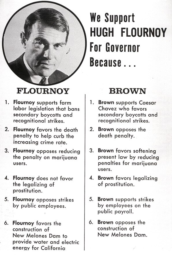 Houston Flournoy campaign flyer. Courtesy USC Libraries Special Collections.