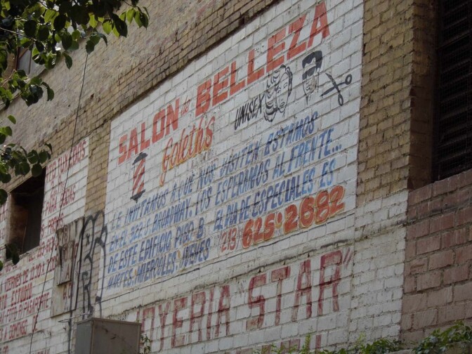 A ghost sign of Goleth’s Beauty Salon, which is still in operation. | Sandi Hemmerlein