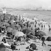 Ocean Park Beach in Santa Monica crowded with bathers, ca.1910 | USC Digital Library; From the California Historical Society Collection at the University of Southern California