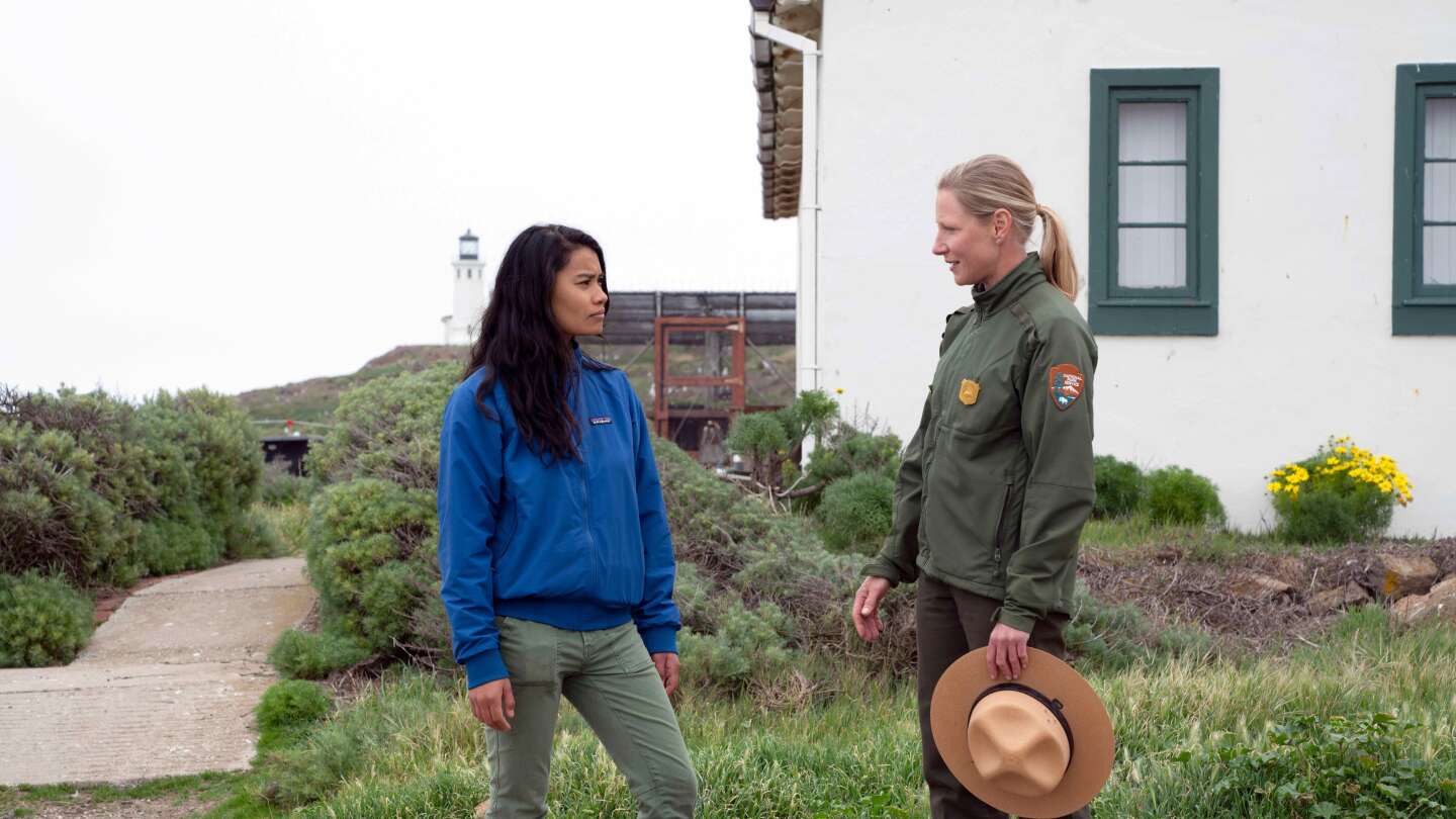 Rosey Alvero and National Parks Dive Ranger Kelly Moore on Anacapa Island