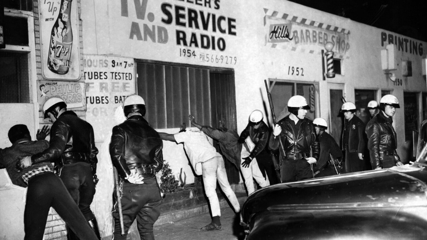 Search for weapons, Watts Riots, 1965 | Courtesy the Herald-Examiner Collection/Los Angeles Public Library