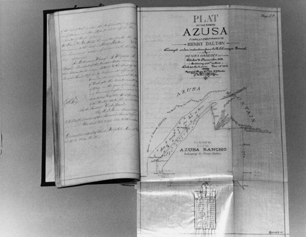 Henry Hancock's survey of Dalton's Rancho Azusa | Security Pacific National Bank Collection, Courtesy of the Los Angeles Public Library