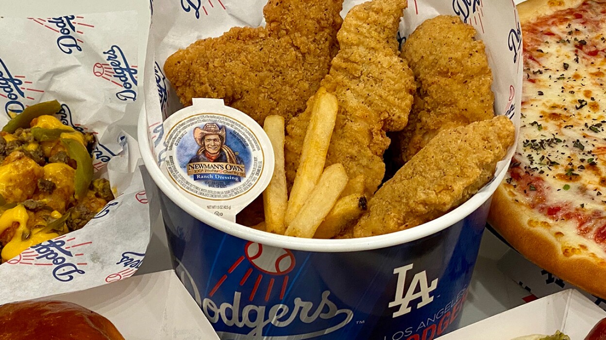 The food selection options from Home Plates include the hotdogs, pizza, chicken tenders are more | Courtesy of Home Plates