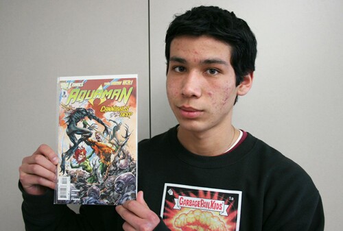 An Aquaman comic book links this young man to his community