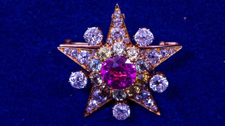 Appraisal: Sapphire & Diamond Star Brooch, ca. 1880