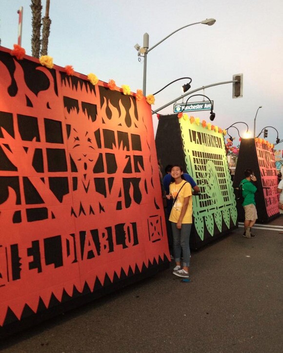 <em>Papel picado</em> float sponsored by Cervantes Mexican Kitchen. | Photo: Courtesy of Anaheim Halloween Parade.