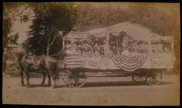 Fourth of July parade float in Santa Monica (undated photograph). Courtesy of the Santa Monica Public Library Image Archives.