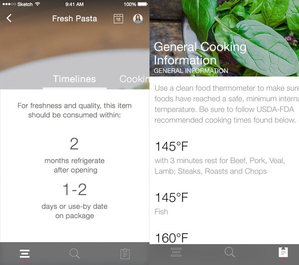 FoodKeeper app from USDA