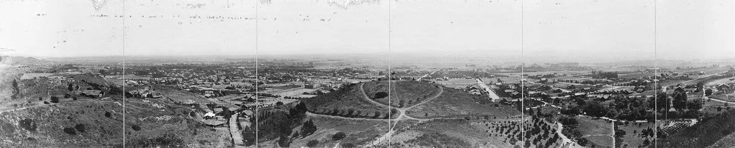 Panoramic view of Hollywood taken from Lookout mountain, ca. 1906