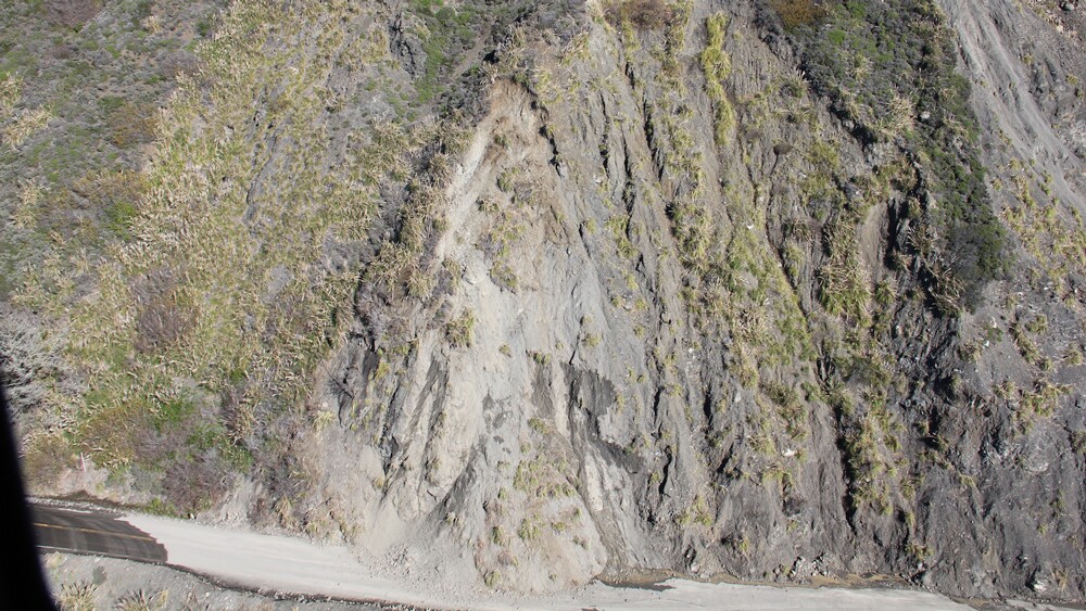 Aerial view of the Mud Creek slide | Photo: Caltrans