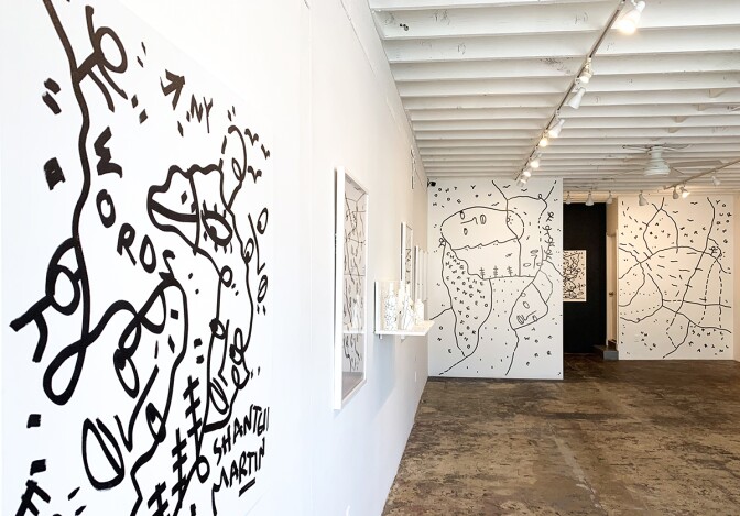 Shantell Martin's exhibition at Band of Vices entitled "Waves" January 25-February 22, 2020 | Courtesy of Band of Vices
