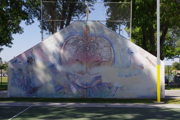 Mural on a handball court at Villegas Park in Casa Blanca.