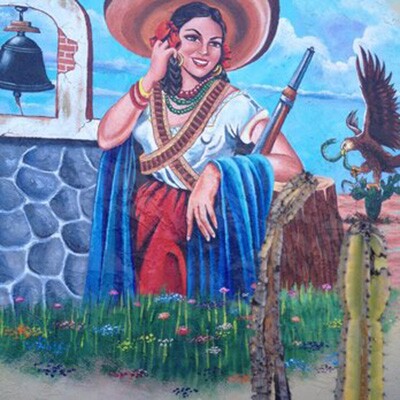 Detail of mural at Casa Adelita in La Habra.