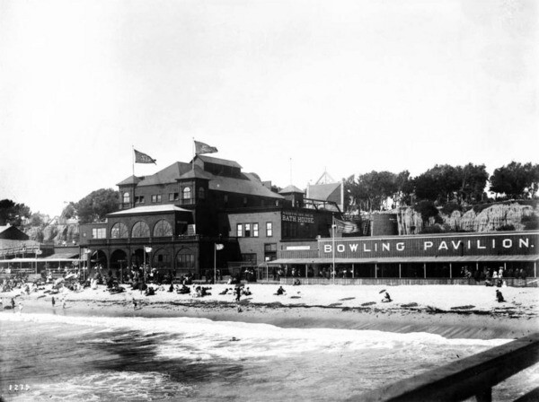 The North Beach Bath House replaced the original Santa Monica Bath House in 1894. Courtesy of the USC Libraries - California Historical Society Collection.