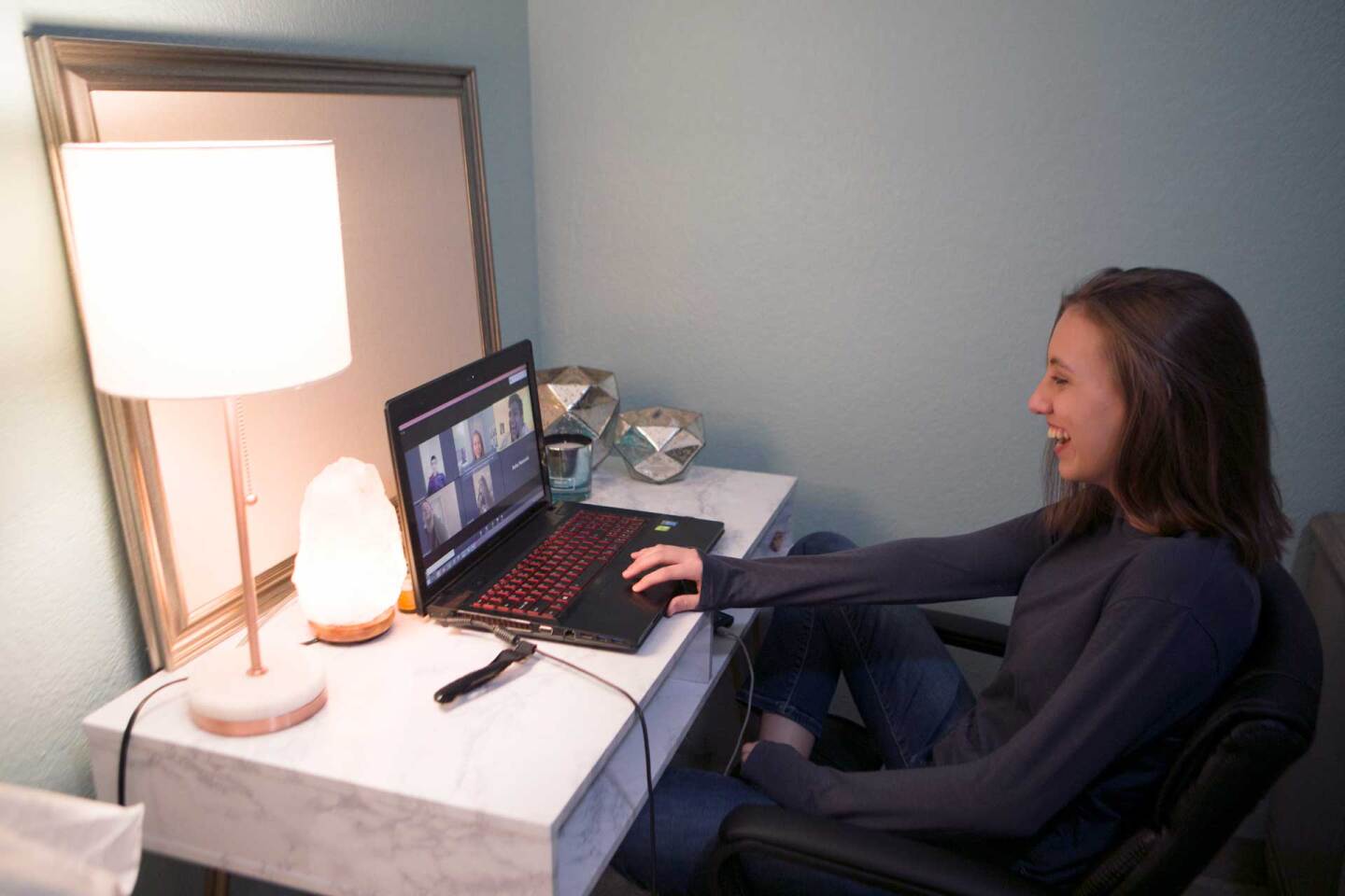 Young climate activist Alexandria Villaseñor remains connected with her counterparts across the globe via video conferencing and social media. | Courtesy of Thomson Reuters Foundation