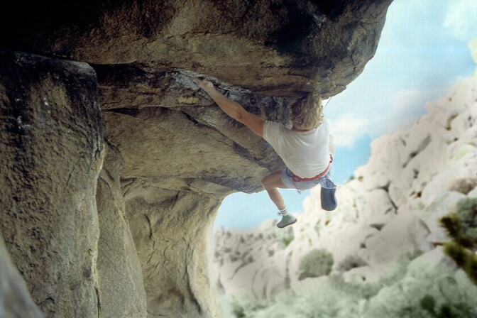 John Bachar on Zombie Woof (5.12b) in Real Hidden Valley. | © Brian Rennie/Benchmark Studios (1978 - 2017).