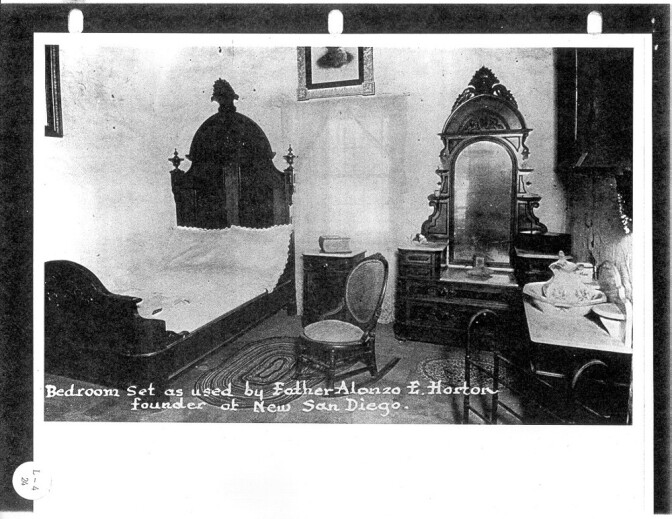 Bedroom set as used by Father Alonzo E. Horton.