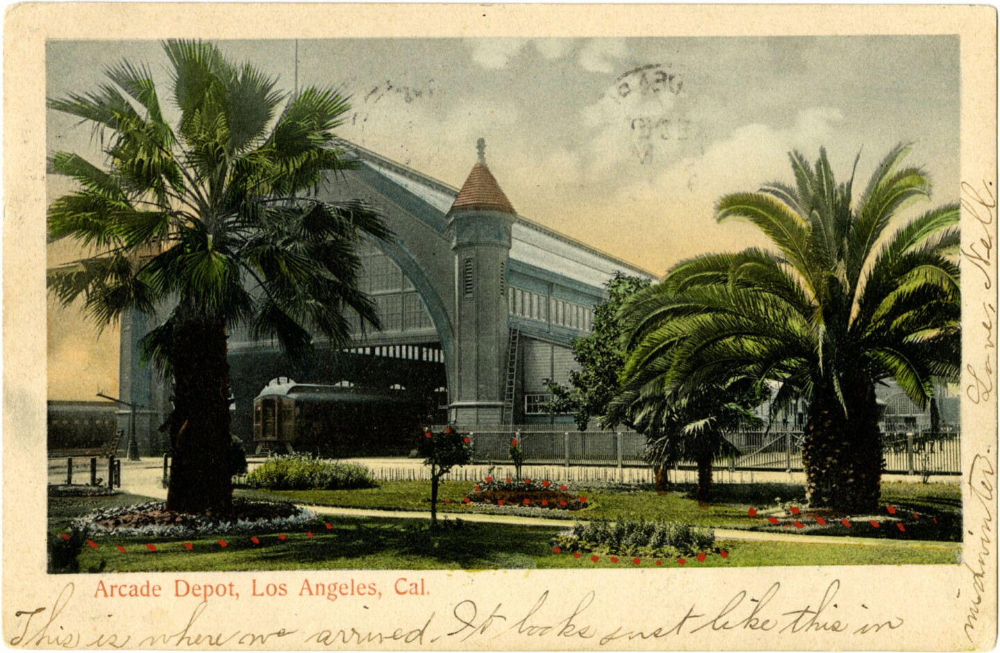 Circa 1905 postcard of L.A.'s Arcade Depot