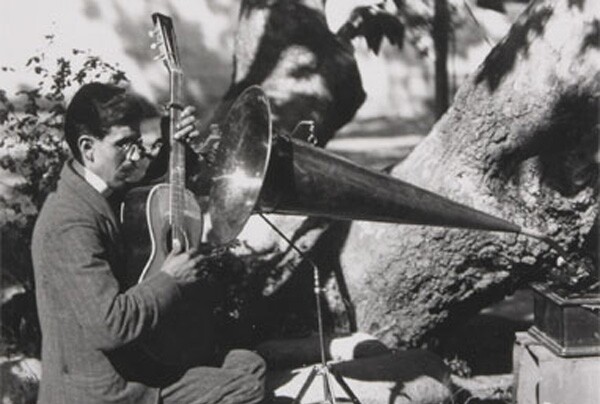 Rosendo Uruchurtu recording at El Alisal, 1904. Photo courtesy of The Autry National Center