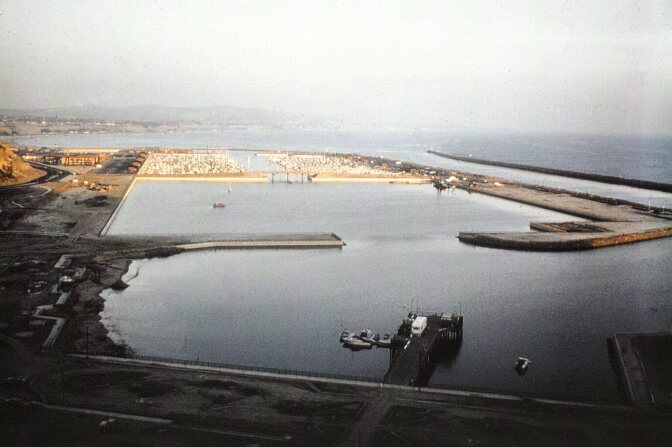 Dana Point Harbor as a work in progress, circa 1971. Courtesy of the Orange County Archives.