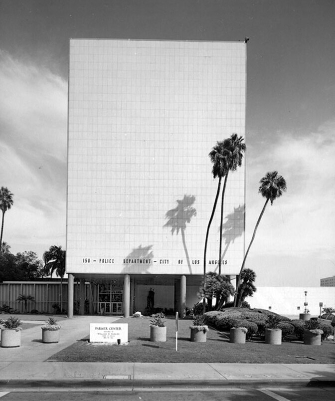 Parker Center from Los Angeles Street.