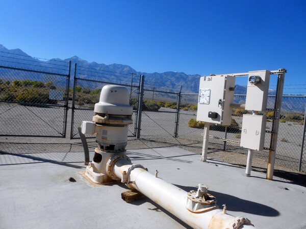 One of LADWP's water pumps, near Manzanar in the Owens Valley.