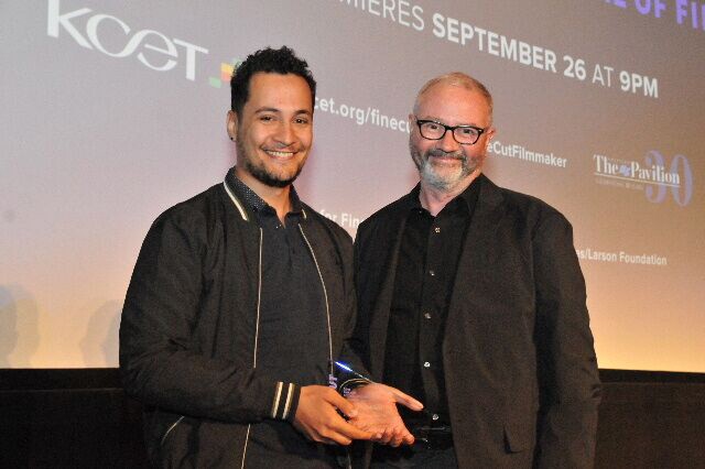 Winner for 'Best Documentary Film' Omar Al Dakheel with Exec. Director International Documentary Association Simon Kilmurry