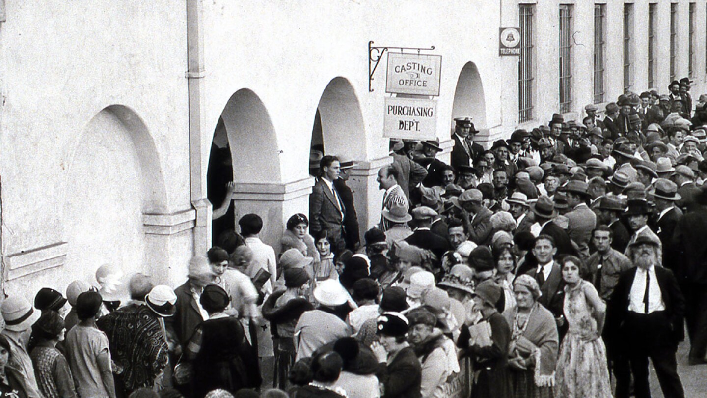 People stand in line at Central Casting