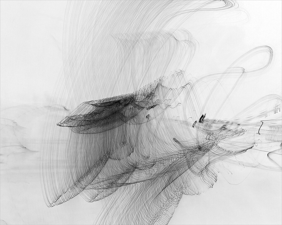 "Flying with Me" by Echo Lew, 2012, Photography of moving light printed in ink on fine art paper.