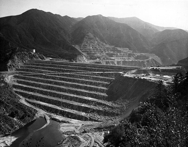 View of the terraced slopes of the San Gabriel No, 1 | Courtesy of the Los Angeles Public Library