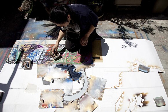 Gajin Fujita, preparing for his 2011 exhibition at LA Louver