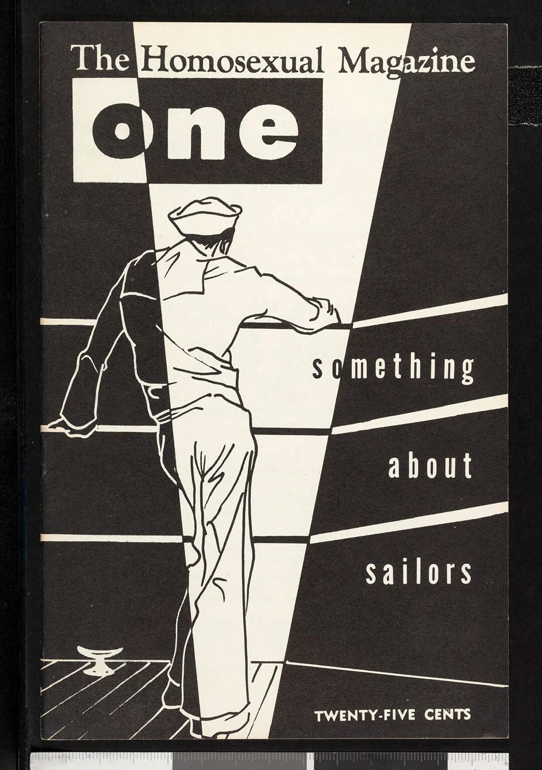 Cover of ONE magazine, volume 5, number 5 (1957 May). | Eve Elloree, cover, ONE National Gay and Lesbian Archives, USC Libraries