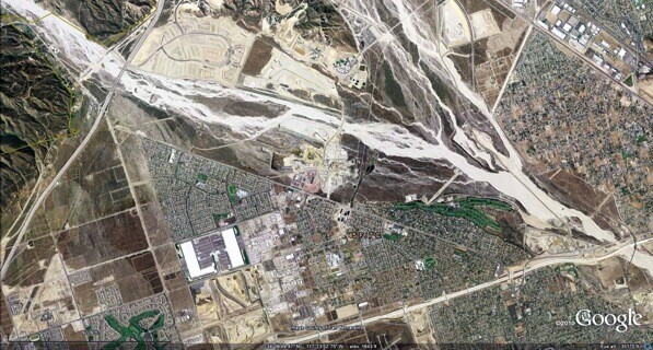 April 12th, 2007: The confluence of Lytle (left) and Cajon (right) creeks in San Bernardino