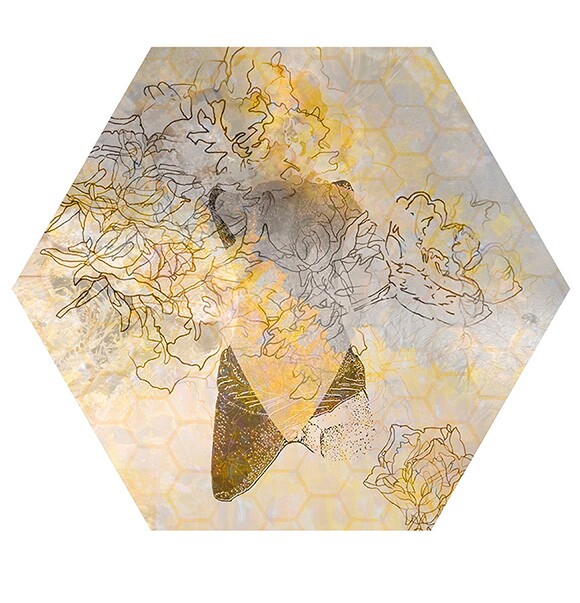 Nancy Macko, "Honey Teachings 09A," 2015, Archival digital image on panel, 11.5" diameter.