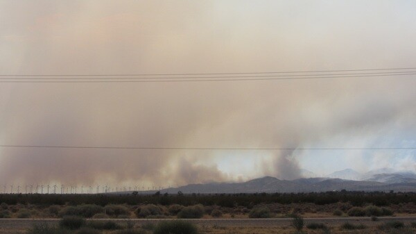 The Canyon Fire seen from the 14 Freeway on Monday | Photo by Zach Behrens/KCET