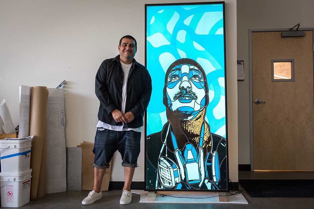 David Flores with finished work | Courtesy of Judson Studios