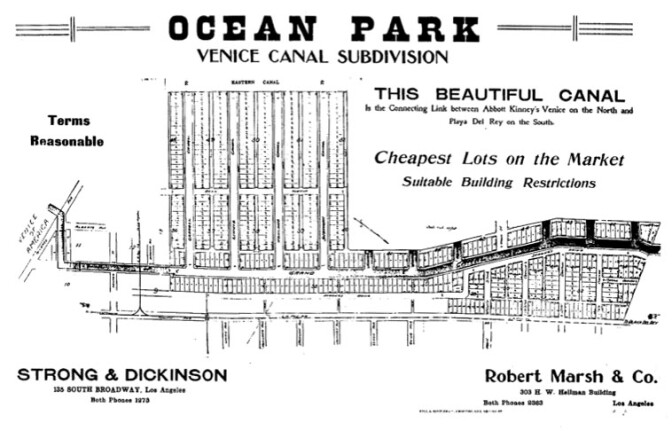 A 1910 advertisement for the Venice Canal Subdivision, which encompassed the canals that survive to this day. Courtesy of the Library of Congress.