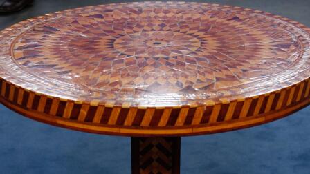 Appraisal: Inlaid Folk Art Table, ca. 1930